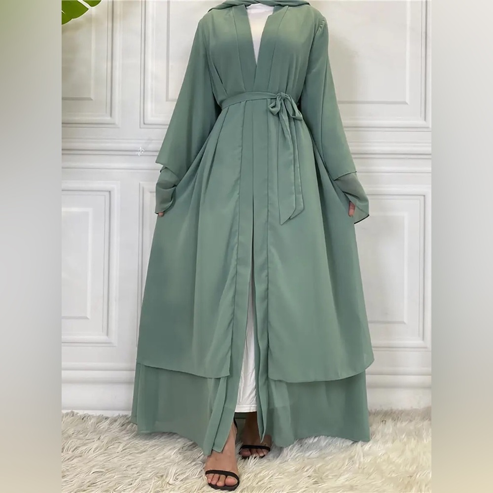 Mint Green Layered Abaya